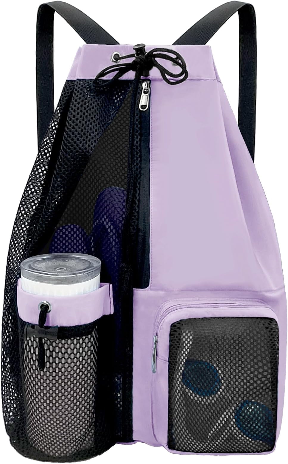 Beach Backpack with Wet Pocket Drawstring Mesh Beach Bag Swimming Pool ...
