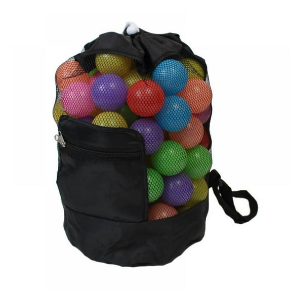 Beach Bag,Extra Large Mesh Beach Backpack Durable Adjustable Shoulder Strap Bag Beach Toys Drawstring Storage Bag for Swimming,Gym,Toys Not Included (Black)