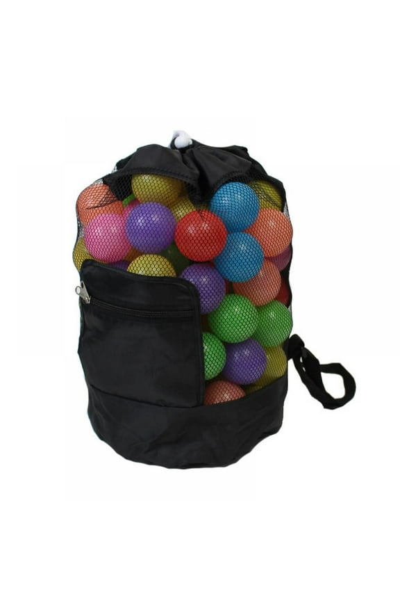 Beach Bag,Extra Large Mesh Beach Backpack Durable Adjustable Shoulder Strap Bag Beach Toys Drawstring Storage Bag for Swimming,Gym,Toys Not Included (Black)