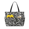 Beach Bag For Women, Bike Pattern Mechanical Beach Tote Bag Swim Pool