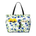 thumbnail image 1 of Beach Bag For Women, Blueberries Tree Print Beach Tote Bag Swim Pool Bag Large Tote With Pockets For Workout., 1 of 2