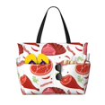 thumbnail image 1 of Beach Bag For Women, Ham Bacon Print Beach Tote Bag Swim Pool Bag Large Tote With Pockets For Workout., 1 of 2