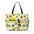 thumbnail image 1 of Beach Bag For Women, Watermelon Ice Cream Print Beach Tote Bag Swim Pool Bag Large Tote With Pockets For Workout., 1 of 2