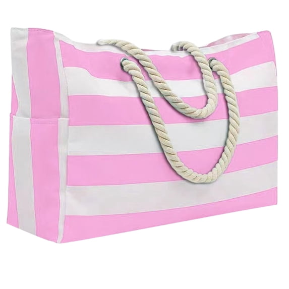 Weallbuy Large Waterproof Beach Tote Bag For Women - Canvas With Zipper, Sandproof, 22x16x7 Inches, Multiple Prints