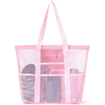 thumbnail image 1 of Beach Bag - Large Tote Bag ,Women's Tote Bag with Removable Pouch,Mesh Storage Tote Bag, Beach Bag, 8 Pockets Shopping Bag, 1 of 6
