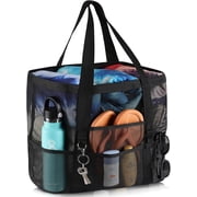 Beach Bag - Mesh Beach Bag Large 8 Pockets, Beach Tote Bag Beach Essentials for Vacation Must Haves