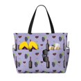 thumbnail image 1 of Beach Bag - Purple Wine Element Pattern Large Beach Tote Bag, Beach Bags For Women With Zipper Beach Essentials, Swim Pool Bag Large Tote, 1 of 7