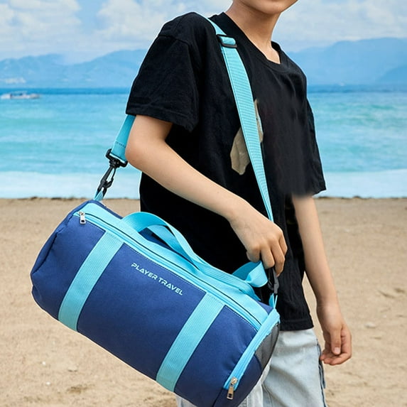 Beach Bag Swim Bag Wet Dry Separate Storage, Sports Gear, Modern Stylish, Quick Drain Water Separation, Beach Vacation, Travel Gear, Large Capacity Cylinder Design, Durable Water-resistant