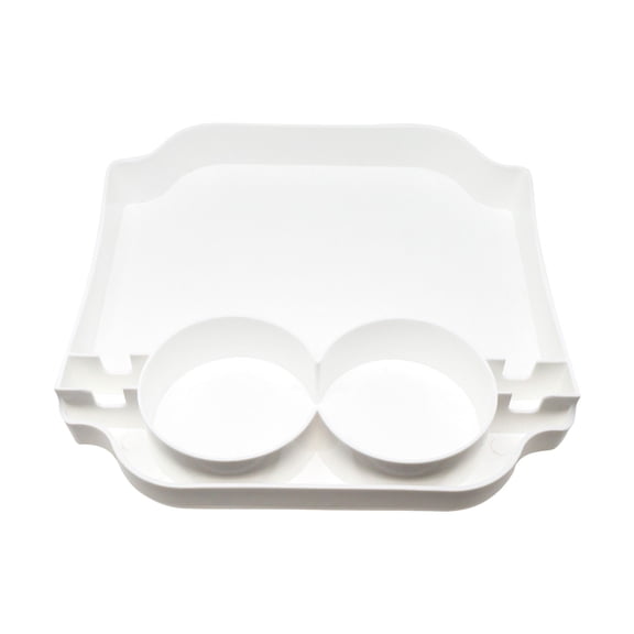 Beach Bag Tray Accessory Compatibility with Beach Tote and Clean Sleek Large Beach Bag, Topper Tray with Cup Holder, Beach Bag Table Top Organizer with Phone Holder, Snack Tray, 9.8"×9.4",White