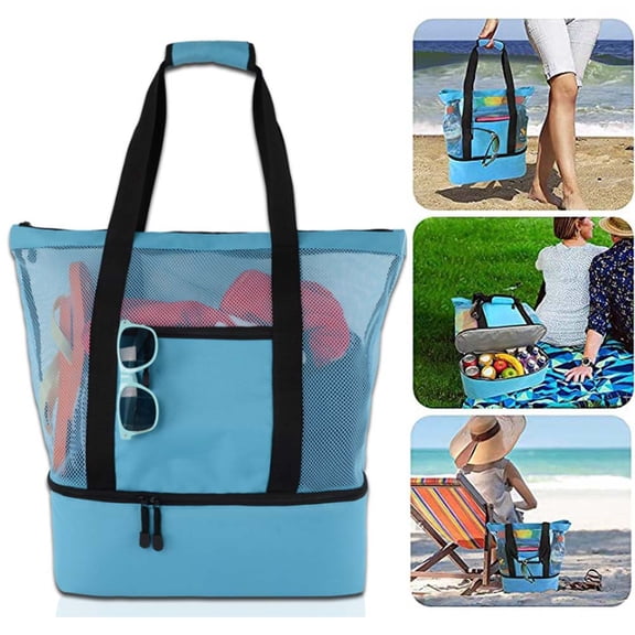Beach Bag Waterproof Sandproof Outdoor Tote Bag with Cooler Top, Portable Travel Bag