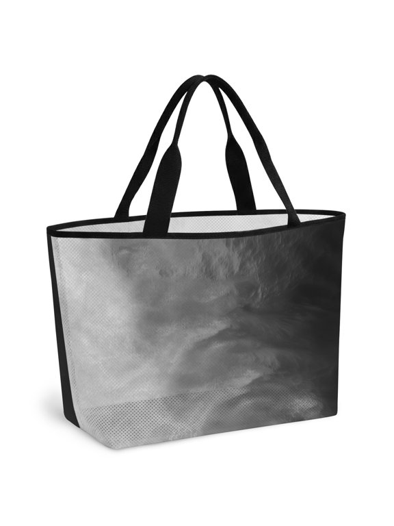Beach Bag for Women Black Beach Waves Mesh Tote Bag Ombre Ocean Sandproof Lightweight Travel Bags for Pool Handbag Travel Swim Picnic Shower Gym Vocation