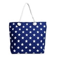 thumbnail image 1 of Beach Bag XL Tote With Zipper, Perfect for Pool, Weekend Trip, Travel, Gym, Shopping, Grocery (Navy Stars), 1 of 5
