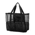 thumbnail image 1 of Reusable Beach Tote Bag with Multiple Pockets, and Sandproof Pool Bag, Yoga Gym Bag, Light Grocery Storage, 1 of 6