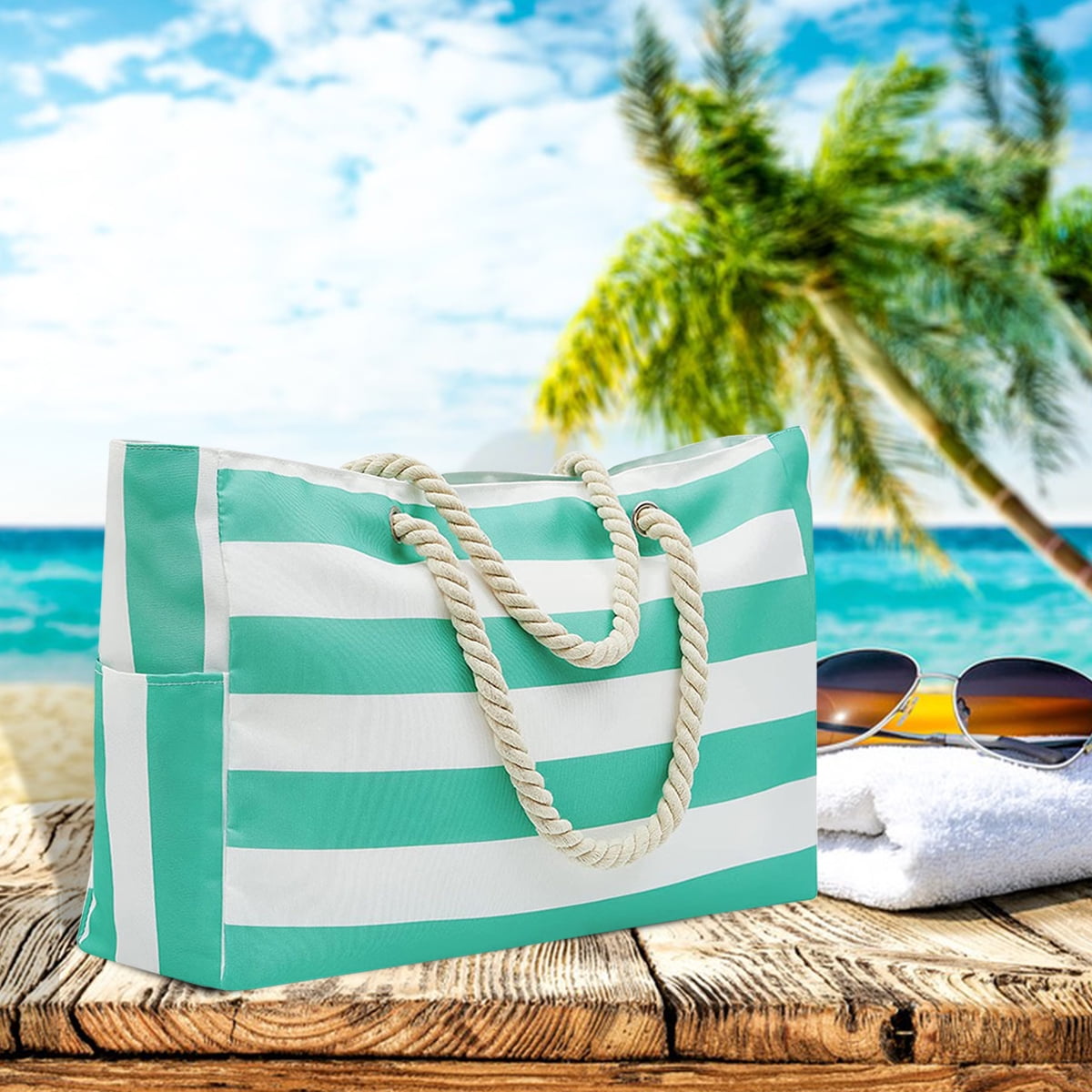 Beach Bag for Women, Beach Tote Bag Waterproof Sandproof Travel bag ...