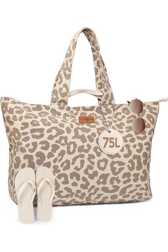 Beach Bag for Women - Sandproof Over-Size Carry Beach Essentials Tote with 5 Pockets Gifts for Women