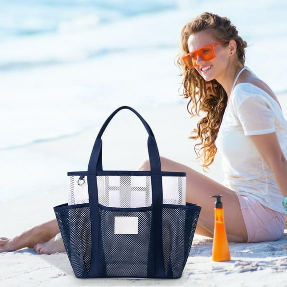 Beach Bag with Cooler, Beach Bags for Women, Mesh Beach Bags for Women Sandproof for Pool and Swimming Travel Daily with Durable