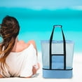 thumbnail image 1 of Beach Bag with Dry Wet Separation Large Capacity Mesh Tote Shoulder Bag Insulated Cooler Bag Aluminum Foil Ice Pack, 1 of 5