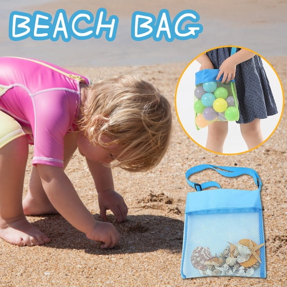 Beach Bags Seashell Bags for Swimmers, 9" Mesh Shell Collecting Bag for Picking Up Shells, Sand Toys, Pool And Beach Swimming Accessories-Colorful, Adjustable Strap & Lockable
