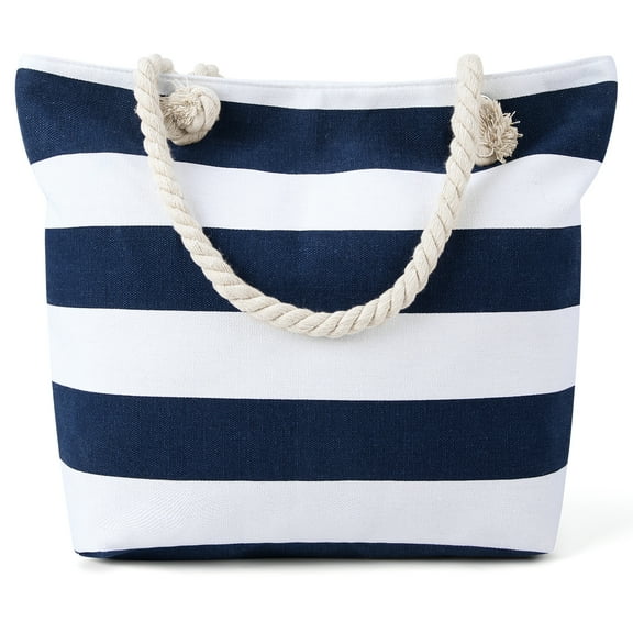 Beach Bags Shoulder Tote Handbag Canvas Stripe Women Bags