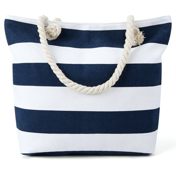 Beach Bags Shoulder Tote Handbag Canvas Stripe Women Bags