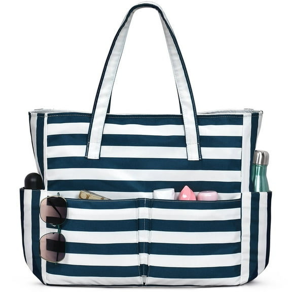 Beach Bags for Women, Beach Tote Bag Waterproof Sandproof Swim Pool Bag Large Capacity Beach Bag with Wet Pocket