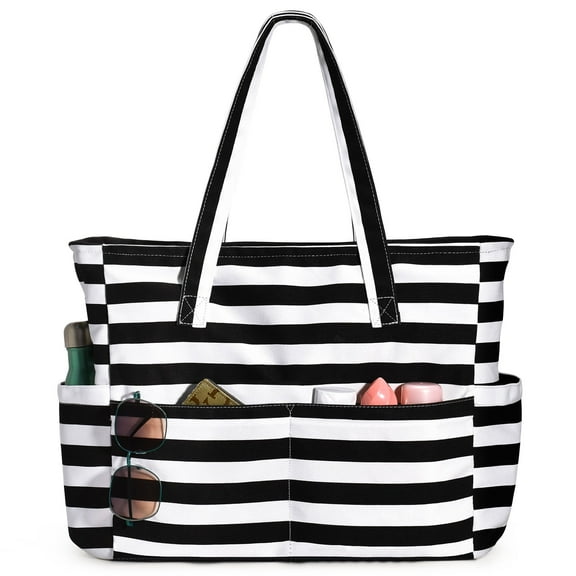 Beach Bags for Women, Beach Tote Bag Waterproof Sandproof Swim Pool Bag Large Capacity Beach Bag with Wet Pocket