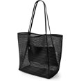 thumbnail image 1 of Beach Bags for Women, Foldable Mesh Tote Bag with Mini Pocket, Womens Shoulder Handbag for Travel Beach Essentials, 1 of 7
