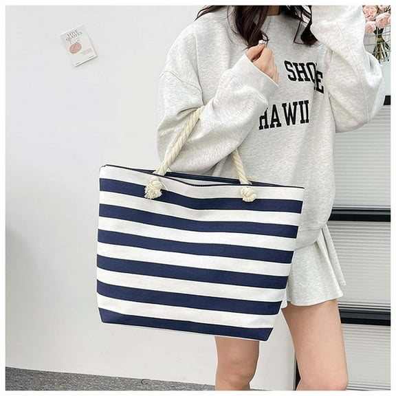 Beach Bags for Women Large Canvas Beach Tote Bag Waterproof Sandproof Beach Bags Swim Pool Bag Travel Essentials