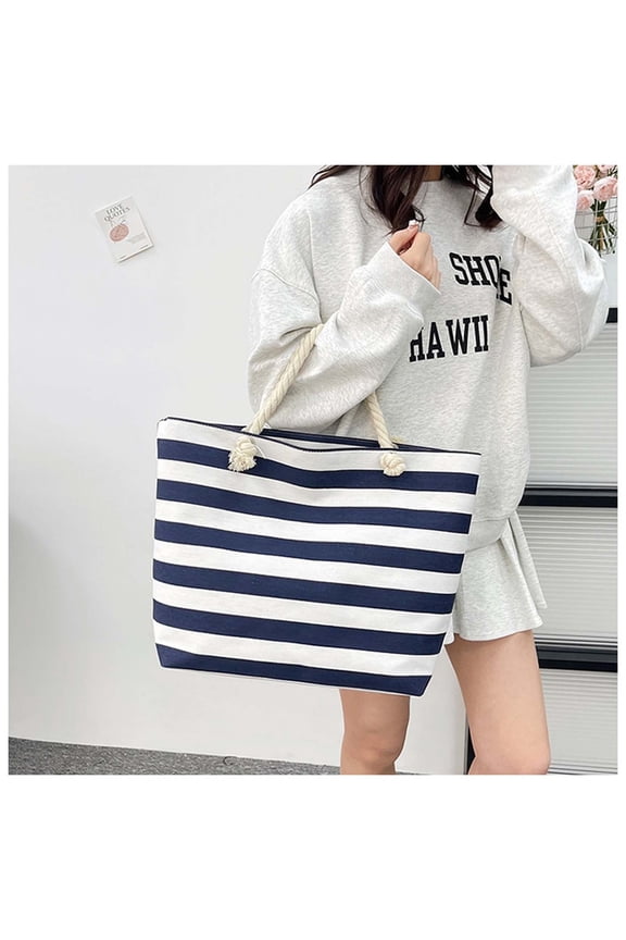 Beach Bags for Women Large Canvas Beach Tote Bag Waterproof Sandproof Beach Bags Swim Pool Bag Travel Essentials