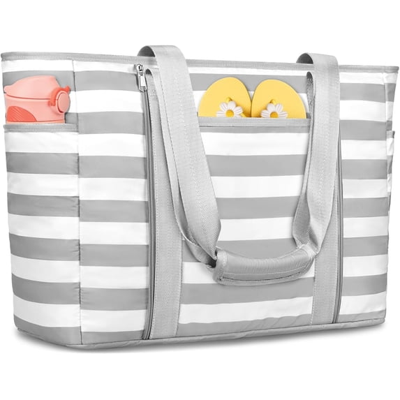 Beach Bags for Women, Sandproof Beach Tote Bag Foldable Swim Pool Bag ...