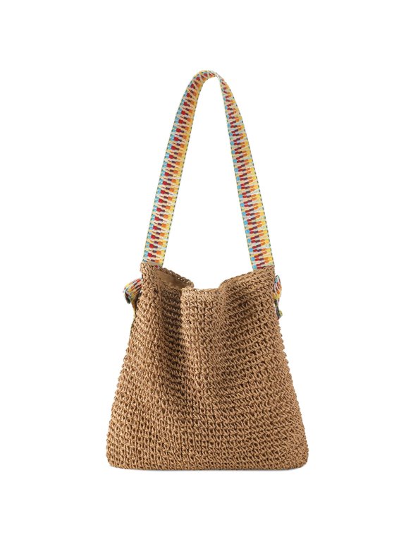 Beach Bags for Women - Straw Bag Tote Bags Casual Boho Large Summer Crossbody Shoulder Handbags Purse