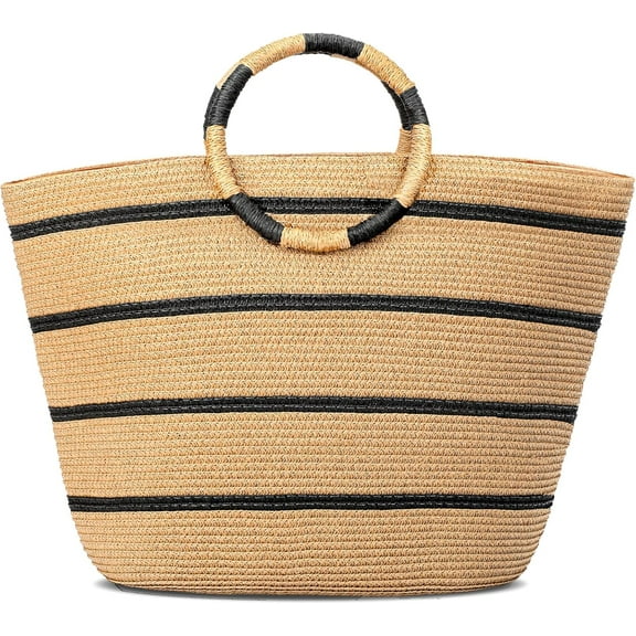 Beach Bags for Women Straw Tote Bag Summer Beach Bag Large Woven Straw Bag for Beach Vacation Holiday