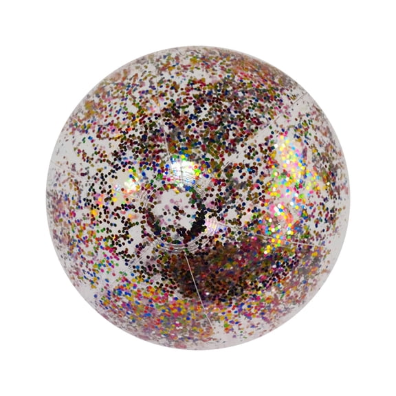 Beach Ball, 16Inch Inflatable Glitter Swimming Pool Balls for Beach Party Favor, Transparent PVC Inflatable Beach Ball Elastic Beach Ball Confetti Ball Pool Beach Outdoor Toys