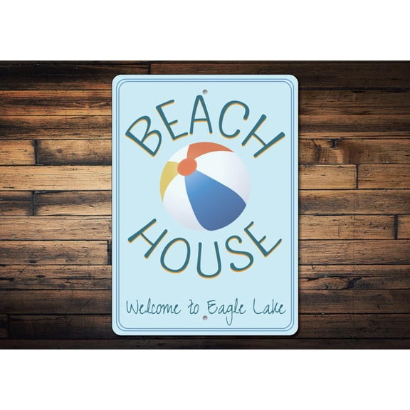 Beach Ball Novelty Sign, Metal Wall Decor - 10x14 inches