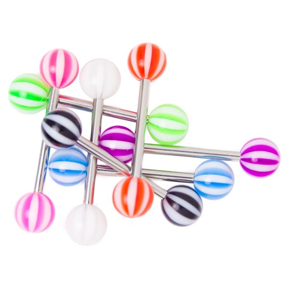 Beach Ball Tongue Barbell 7 Pieces