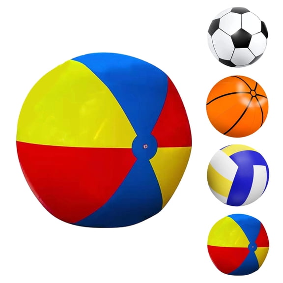 Beach Balls - 31 Inch Beach Balls, Rainbow Color Pool Ball Inflatable Ball for Swimming Pool Water Games Summer Parties Supplies,Style A