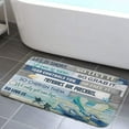 thumbnail image 1 of Beach Bathroom Rugs, Coastal Starfish Seashell Non Slip Bath Mat for Bathroom, Rustic Vintage Wood Ocean Quote Words Durable Flannel Bathroom Mat for Kitchen Indoor Doormat Front Door ,17X29 inch, 1 of 3