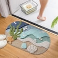 thumbnail image 1 of Beach Bathroom Rugs Soft, Absorbent, Non Slip Bath Mat for Bathroom, Kitchen, Entryway Decor with Starfish Shell Design, 60*90cm, 1 of 8