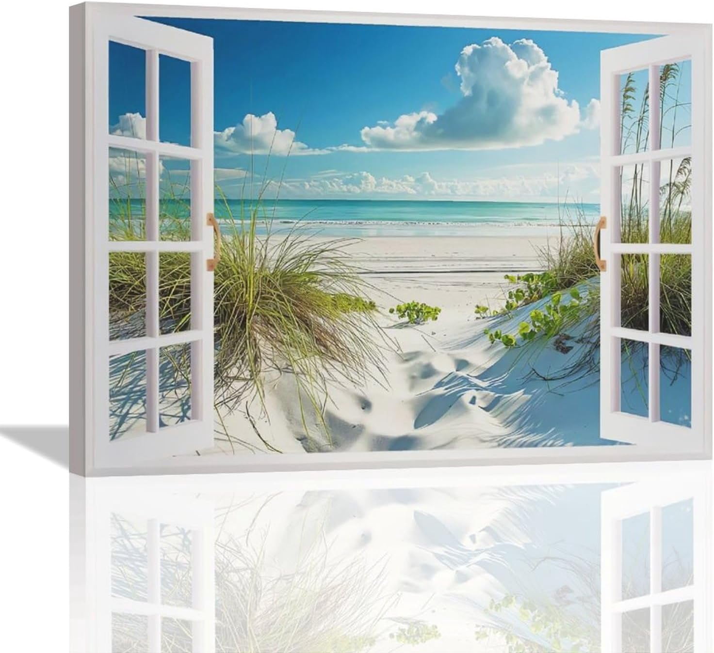 Beach Bathroom Wall Art Coastal Beach Ocean Pictures Wall Decor 3D ...