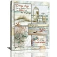 thumbnail image 1 of Beach Bathroom Wall Art Coastal Beach Pictures Wall Decor Beach Painting Inspirational Quotes Canvas Prints Modern Artwork Framed Coastal Home Decor for Bathroom Bedroom Living Room 12"x16", 1 of 6
