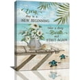 thumbnail image 1 of Beach Bathroom Wall Art Sea Turtle Bathroom Pictures Wall Decor Rustic Flower Teal Canvas Painting Seascape Coastal Framed Artwork for Bathroom Bedroom Living Room 12"x16", 1 of 6