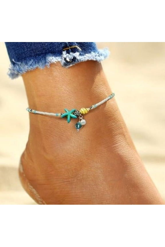 Beach Beaded Starfish Anklet Ankle Bracelet