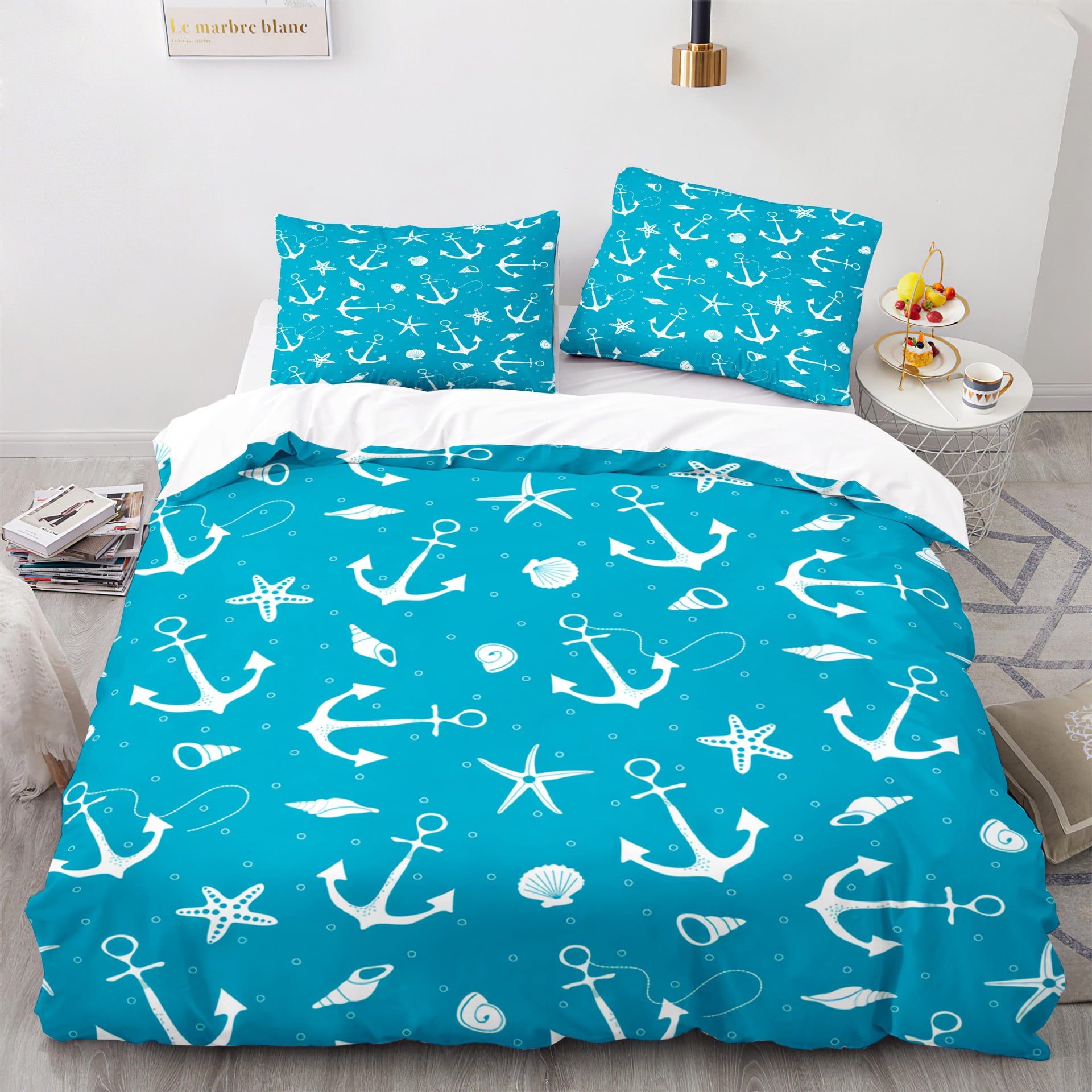 Beach Bedding Sets Queen Coastal Ocean Duvet Cover Set Turquoise Teal