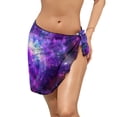 thumbnail image 1 of Beach Bikini Chiffon Cover Neon Galaxy Chiffon Cover Up Purple And Blue Wrap Skirts Summer Elegant, 1 of 7