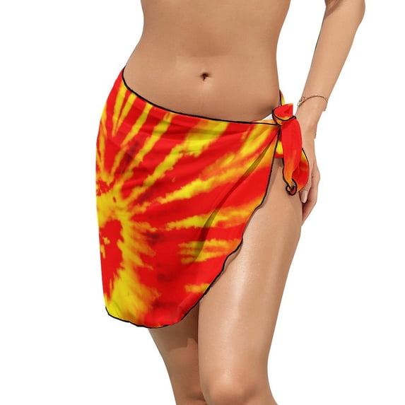 Beach Bikini Chiffon Cover Tie Dye Rainbow Cover Up Leopard Print Chiffon Cover-Ups Holiday Sexy Wr