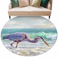 Beach Bird Round Rug 6ft Washable Circle Kitchen Rugs Non Slip Nature ...