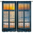 thumbnail image 1 of Beach Blackout Curtians Sea Sunset with Sunset Sun Nature Coastal View Window Treatment for Living Room Decor 42x84in,2 Panel Set, 1 of 6