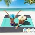 thumbnail image 1 of Beach Blanket Oversized Extra Large 78" X 81",Waterproof Sandproof Beach Blanket 1-7 Adults Lightweight Durable for Travel Camping Hiking Picnic, 1 of 7