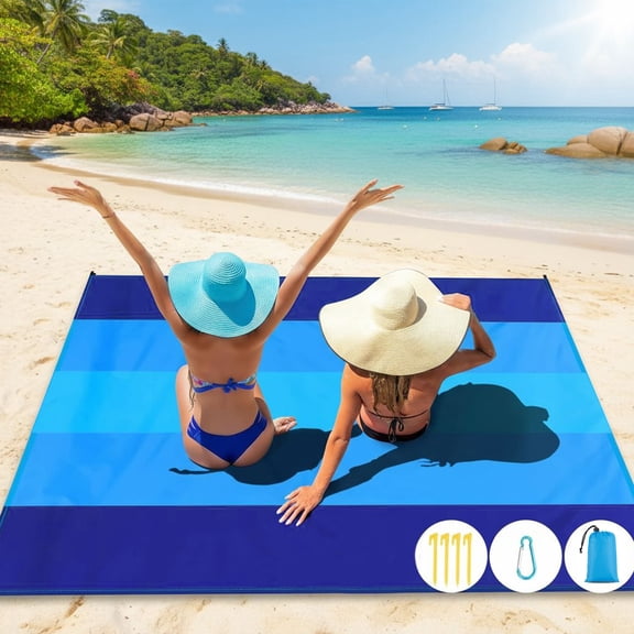 Beach Blanket Oversized Extra Large 79" X 82", Waterproof Sandproof Beach Blanket Lightweight Durable for Travel Camping Hiking Picnic