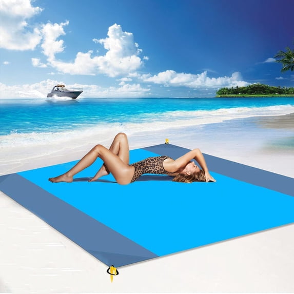 Beach Blanket Picnic Blankets Sandproof Waterproof Beach Mat 79" X 83"